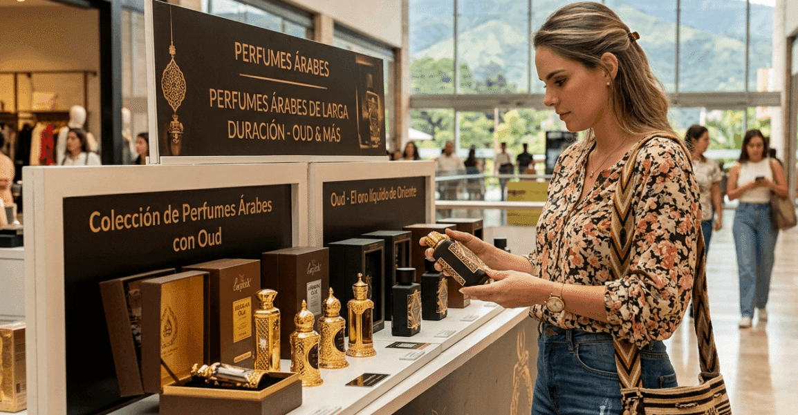Botella de perfume árabe con oud ingrediente estrella de las fragancias orientales